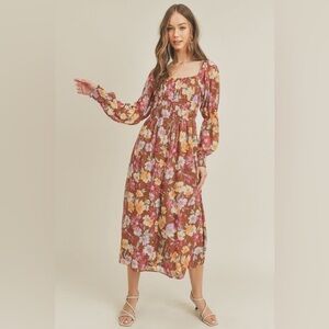 Lush Fawna Floral Midi Dress